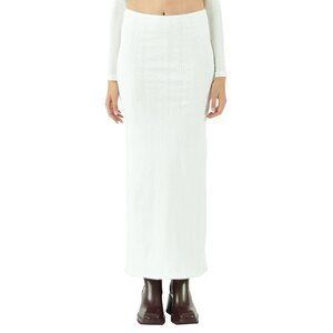 My Mum Made It Pointelle Fitted White Maxi Skirt